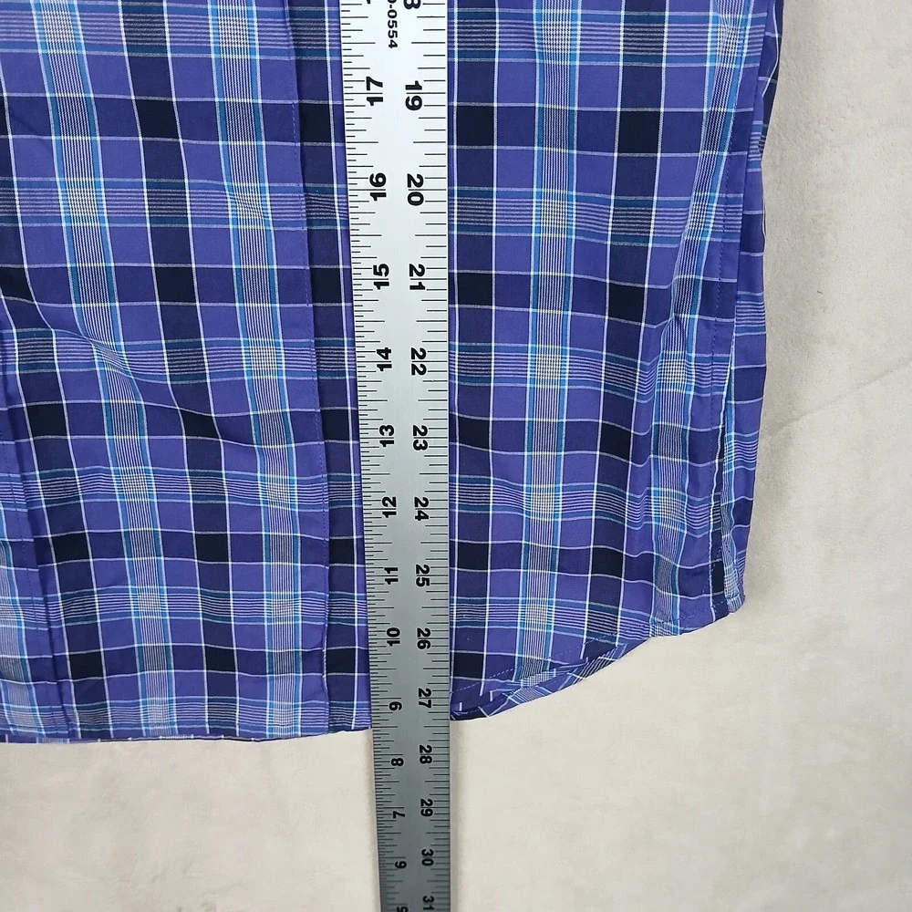 Banana Republic Small‎ Mens Shirt Casual Stretch Long Sleeve Purple Plaid 20x27